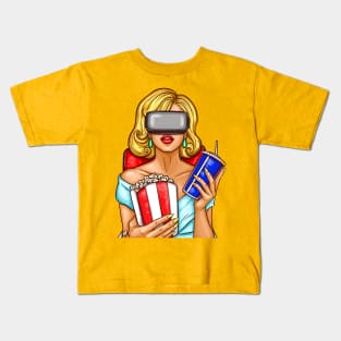 Woman Watching VR Kids T-Shirt